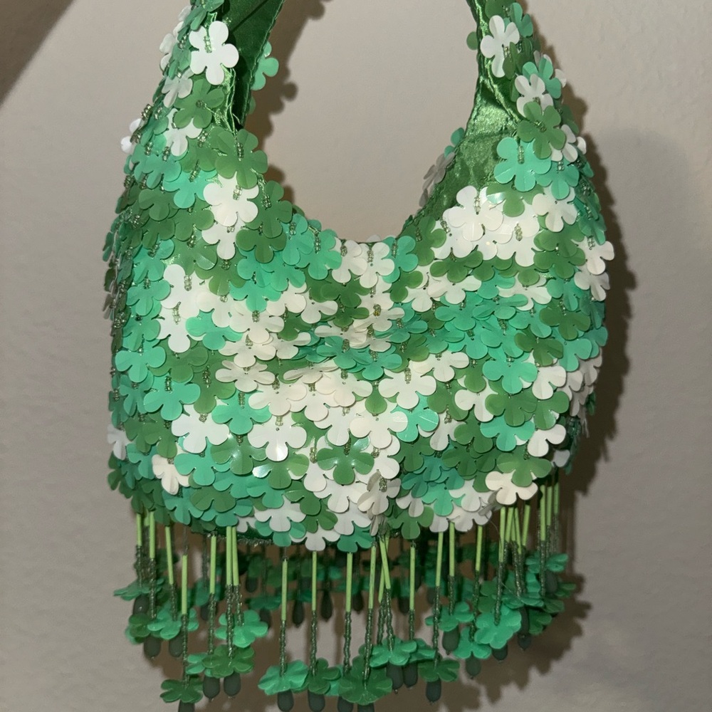 Green Floral Women's Bag
